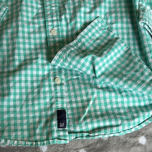 GAP Green Checkered Long Sleeve Tee - Picture 3 of 4